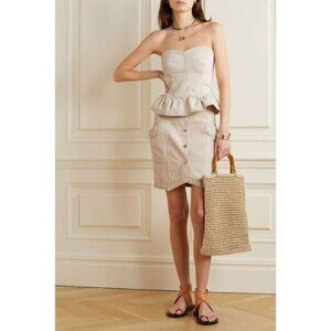 Isabel Marant Etoile Solizinia strapless denim peplum top